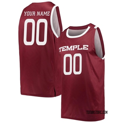 Men's Custom Temple Owls Replica Cherry Basketball Jersey