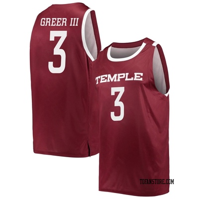 Men's Lynn Greer III Temple Owls Replica Cherry Basketball Jersey